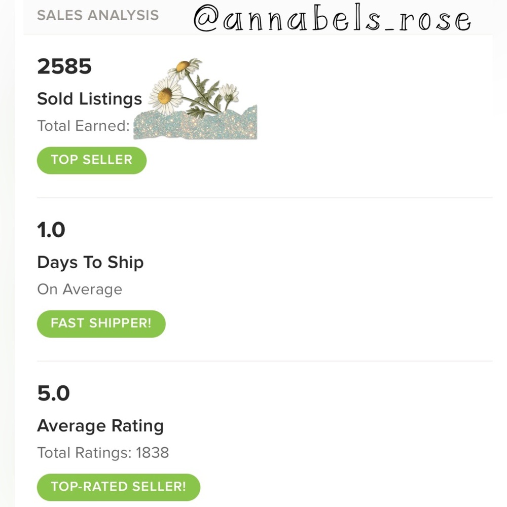 🌼CLOSET STATS🌼 - Picture 1 of 1
